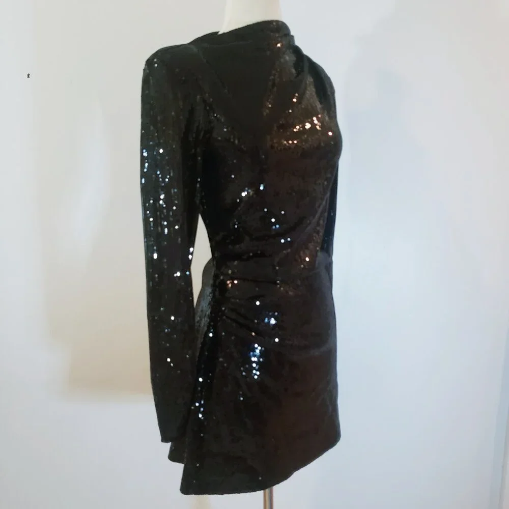 Zara Black Sequin Party Dress - Picture 13 of 16